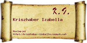 Kriszhaber Izabella névjegykártya